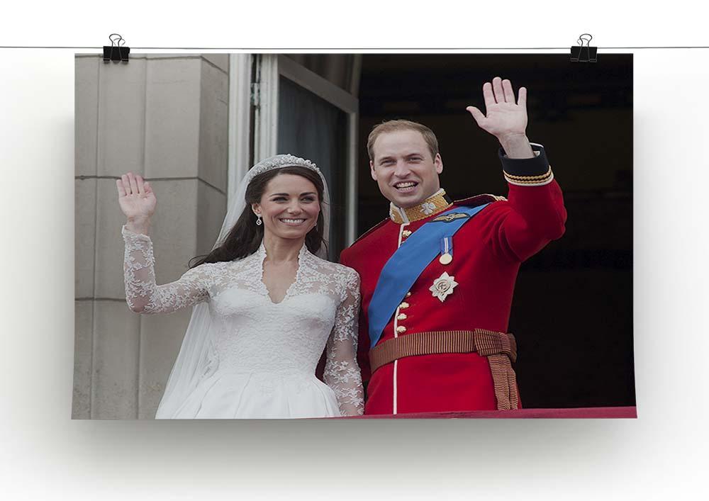 Prince William and Kate waving on their wedding day Canvas Print or Poster - Canvas Art Rocks - 2