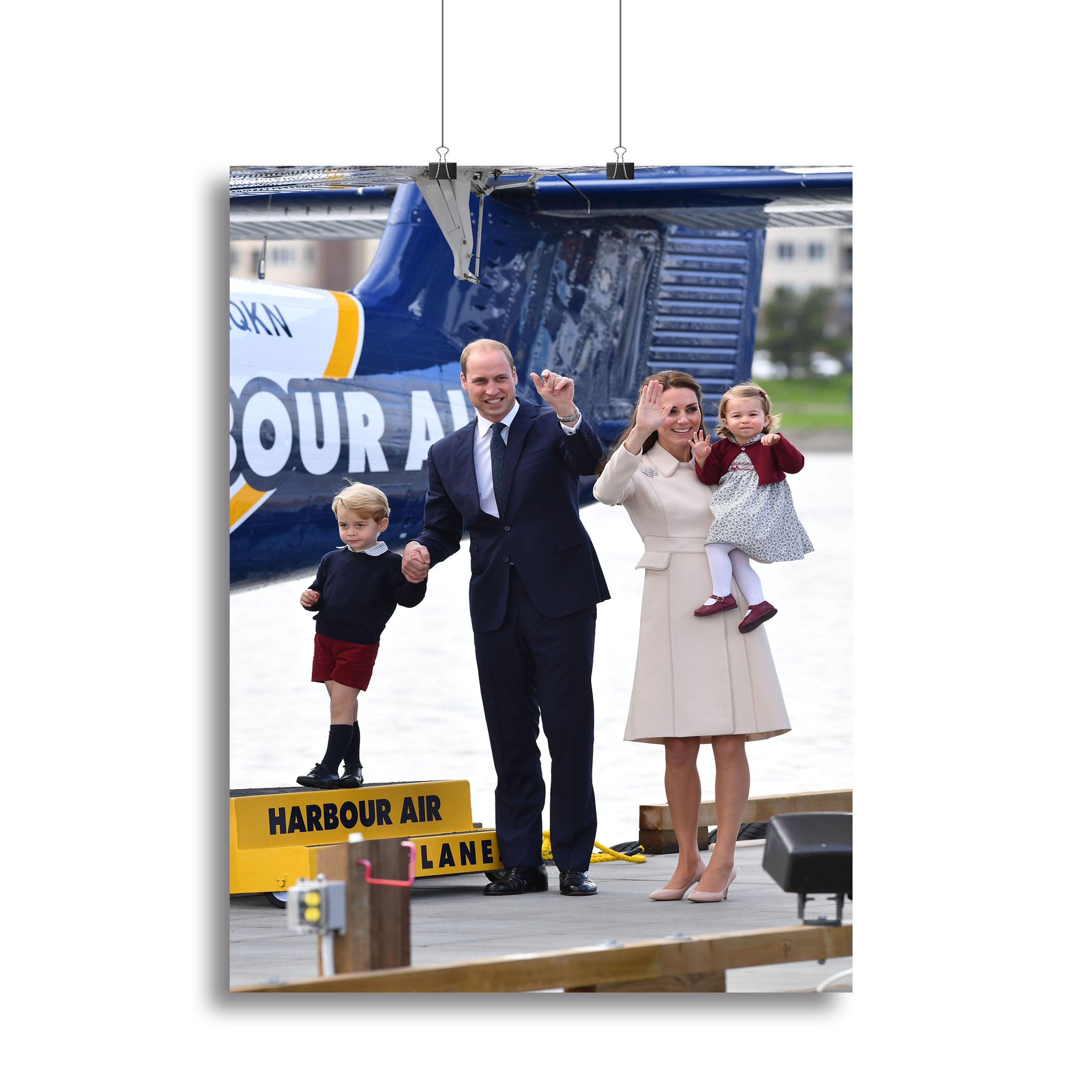 Prince William and Kate with George and Charlotte in Canada Canvas Print or Poster