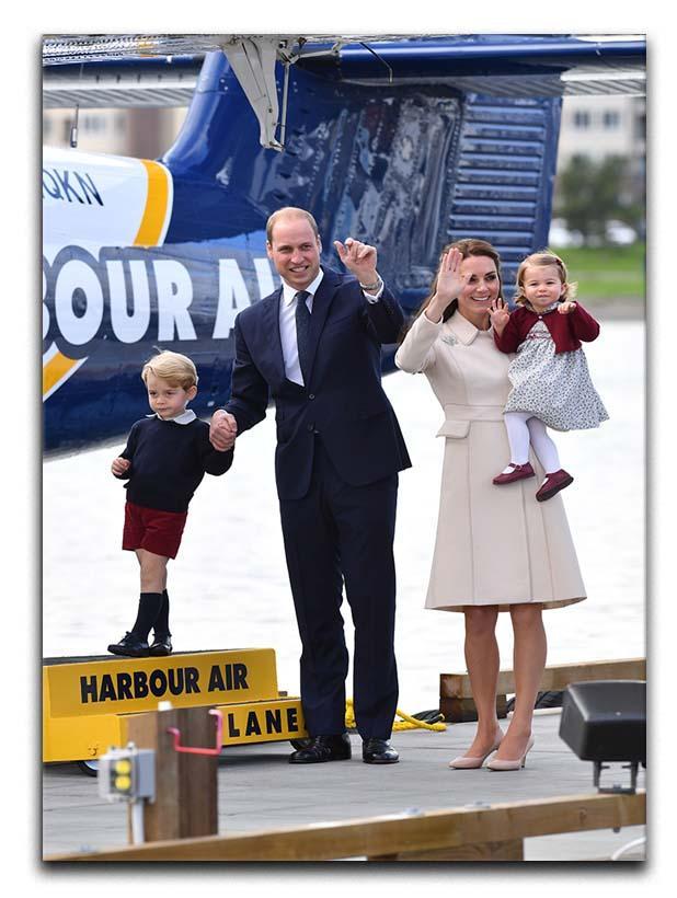 Prince William and Kate with George and Charlotte in Canada Canvas Print or Poster  - Canvas Art Rocks - 1