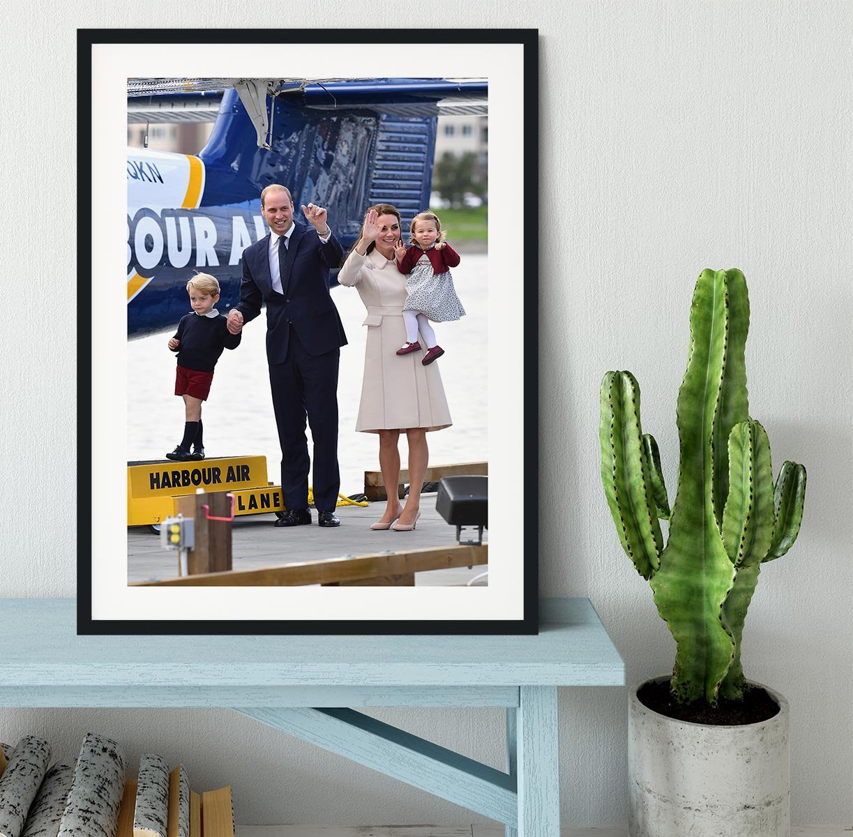 Prince William and Kate with George and Charlotte in Canada Framed Print - Canvas Art Rocks - 1