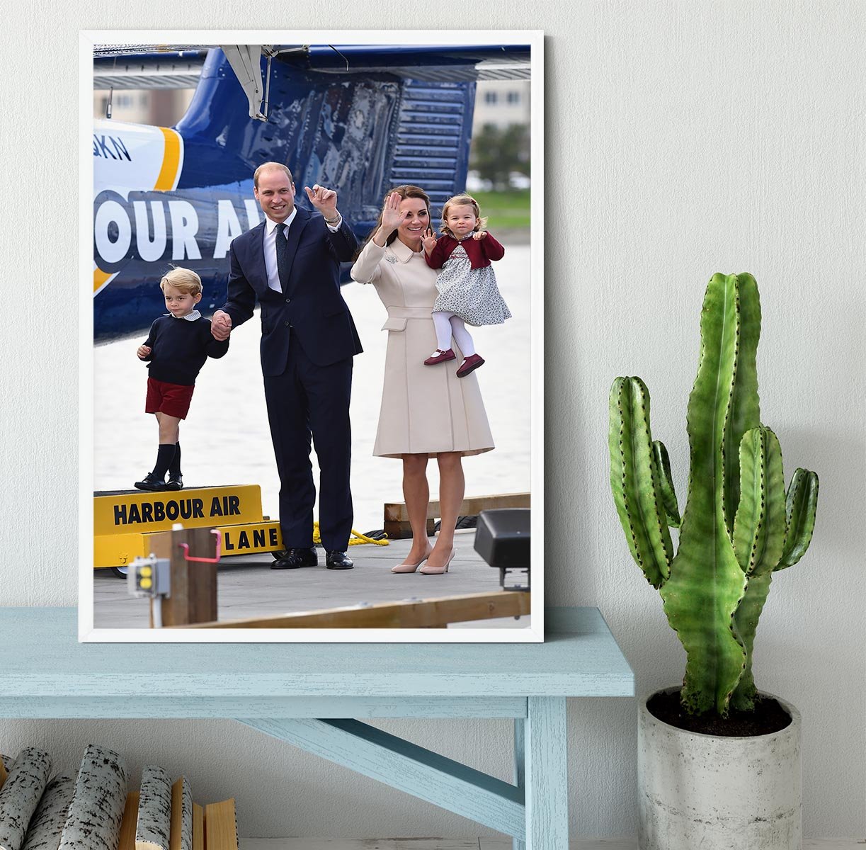 Prince William and Kate with George and Charlotte in Canada Framed Print - Canvas Art Rocks -6