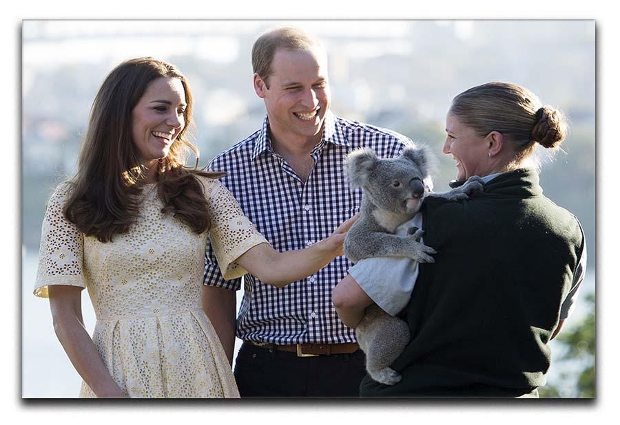 Prince William and Kate with a koala bear in Sydney Australia Canvas Print or Poster  - Canvas Art Rocks - 1