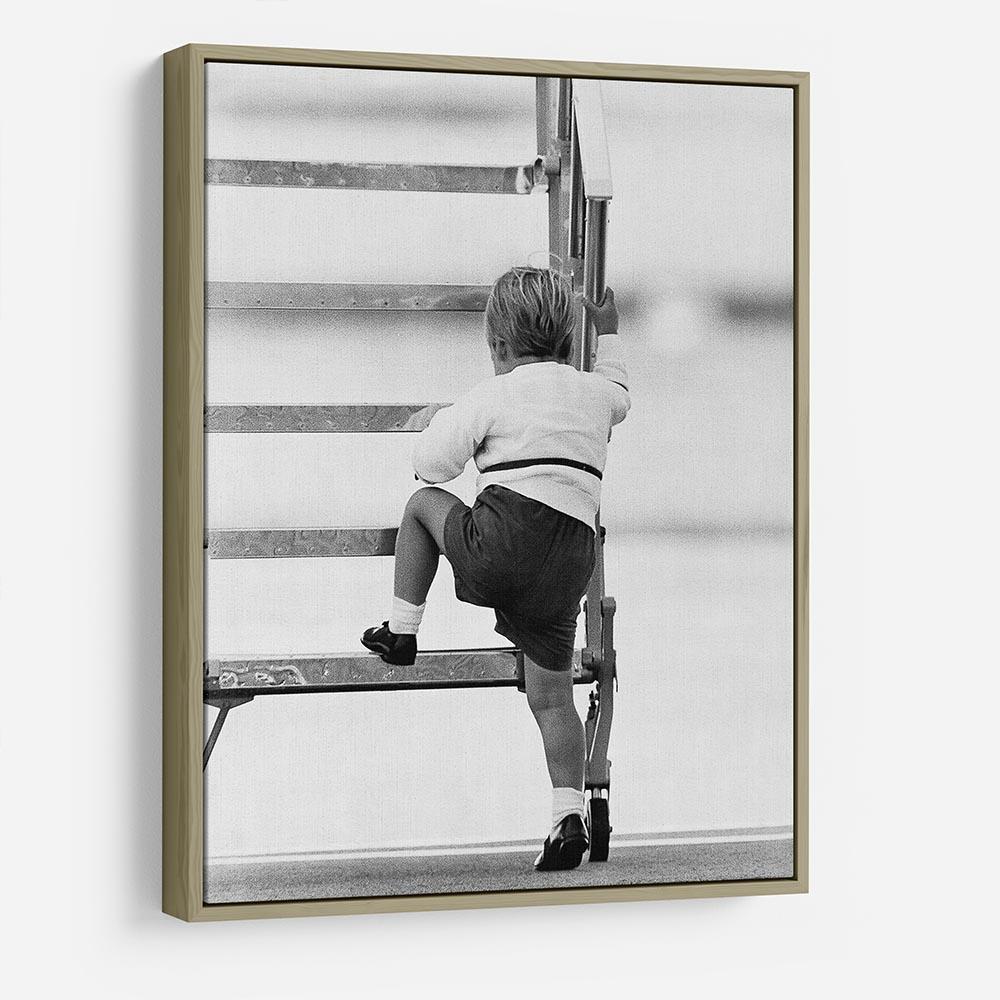 Prince William at Aberdeen Airport climbing stairs HD Metal Print