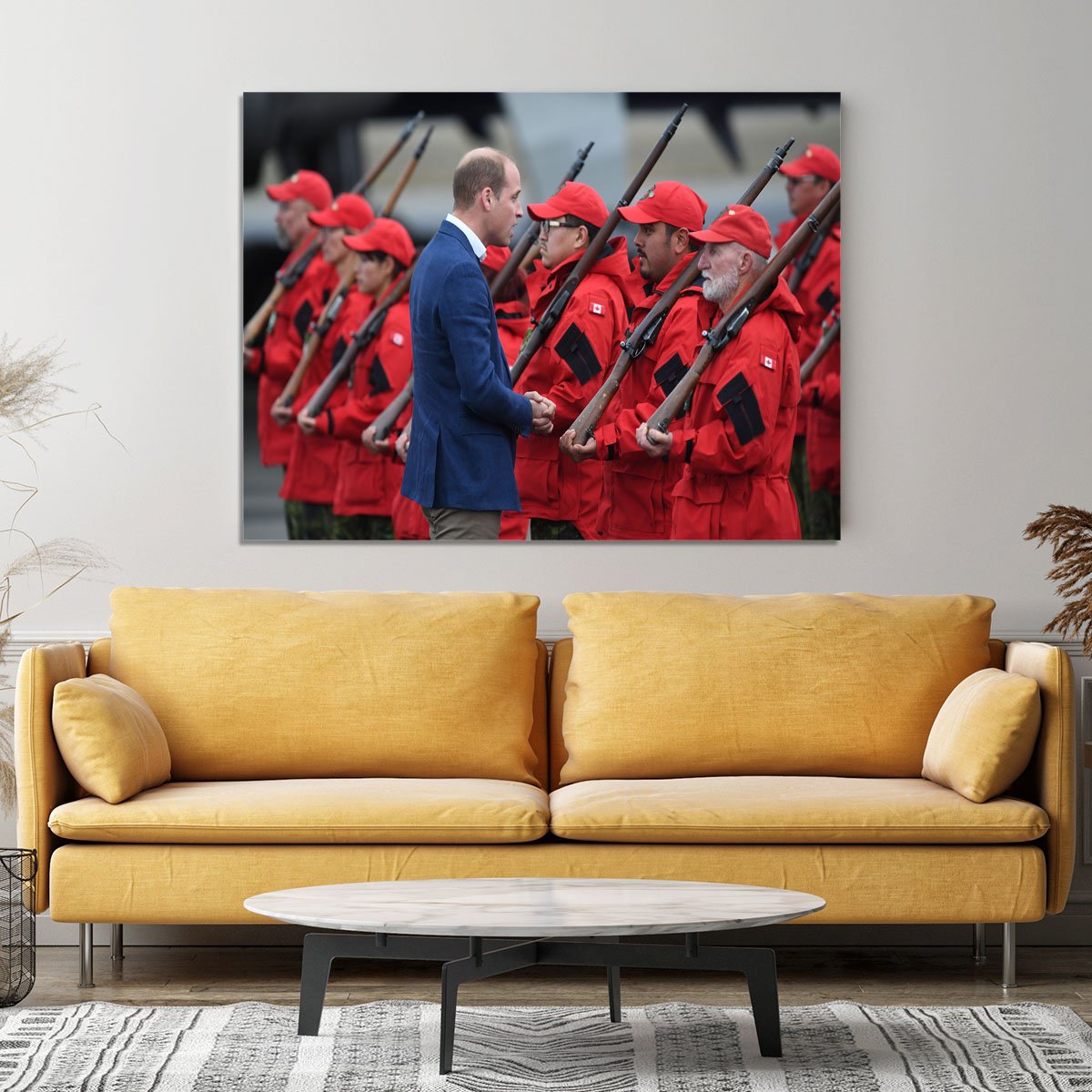 Prince William greeted by Canadian Rangers on Canadian tour Canvas Print or Poster