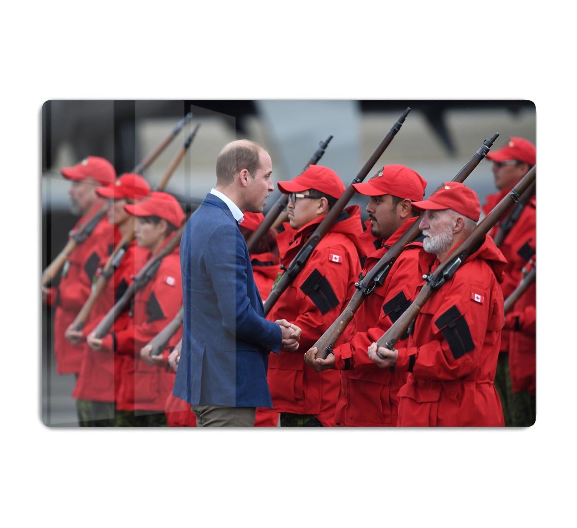 Prince William greeted by Canadian Rangers on Canadian tour HD Metal Print