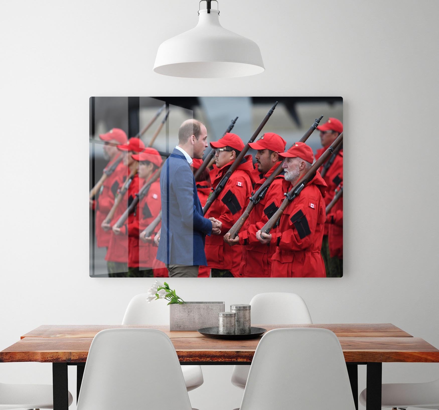 Prince William greeted by Canadian Rangers on Canadian tour HD Metal Print