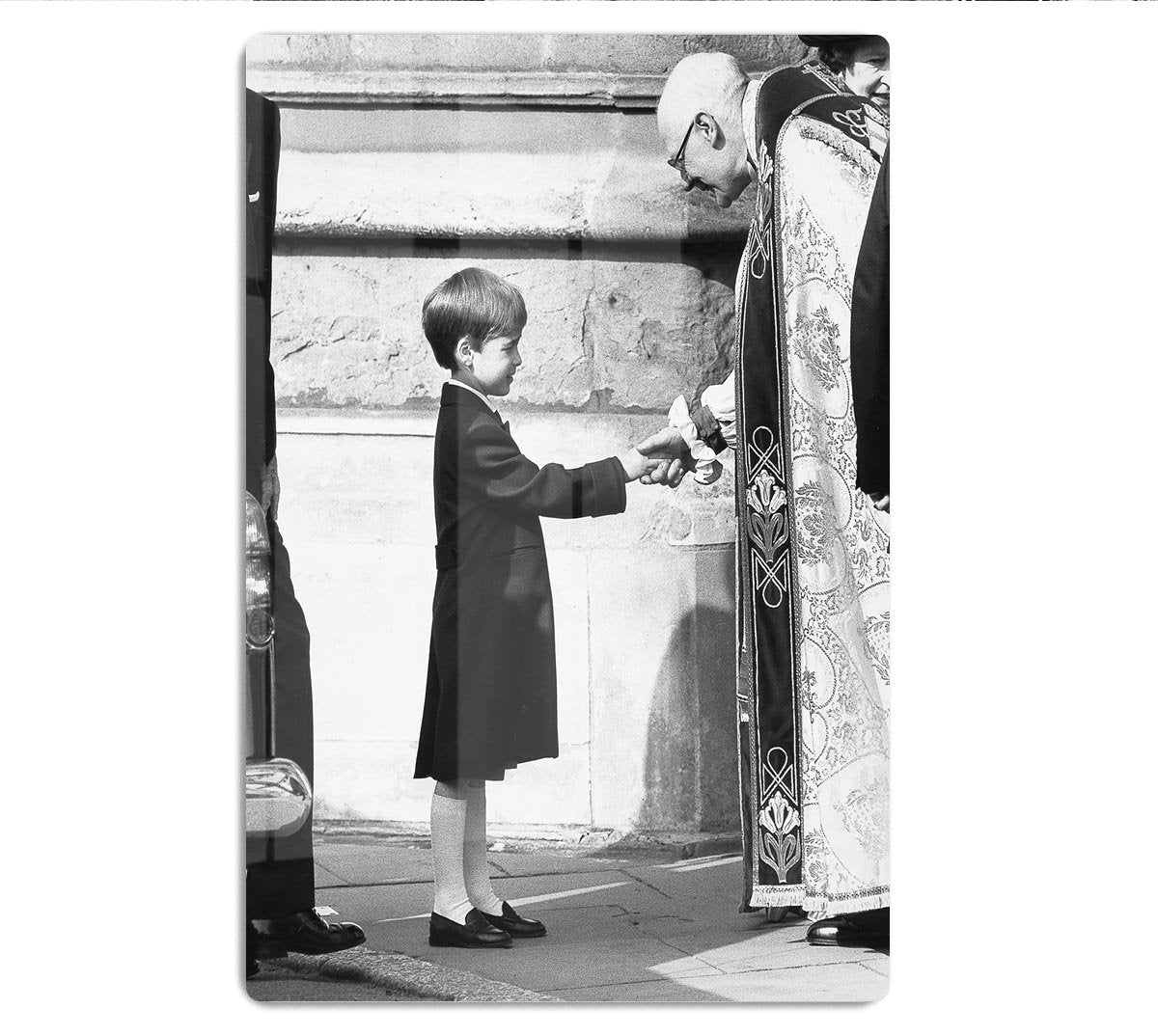 Prince William greeting the Dean of St Georges Chapel HD Metal Print