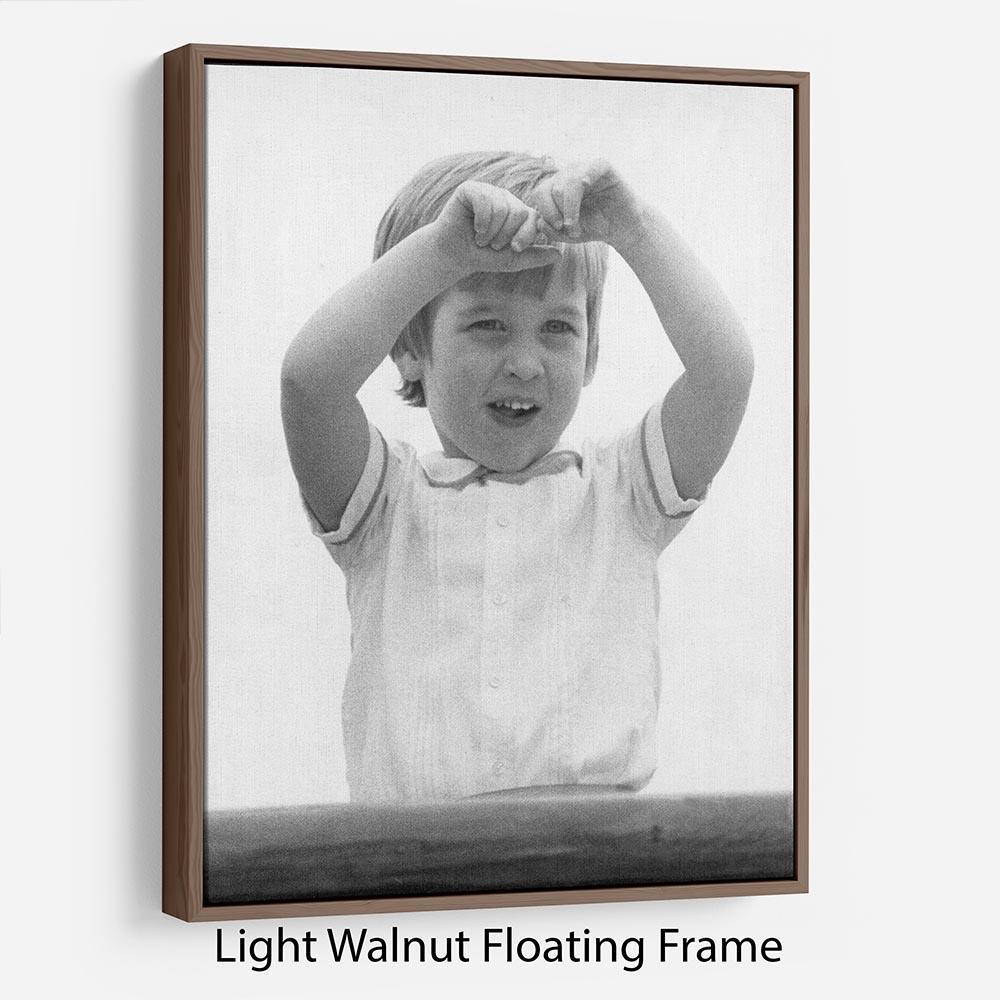 Prince William happily aboard the Royal Yacht Floating Frame Canvas