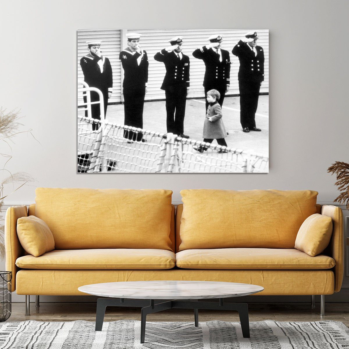Prince William visiting the Royal Navy as a small child Canvas Print or Poster