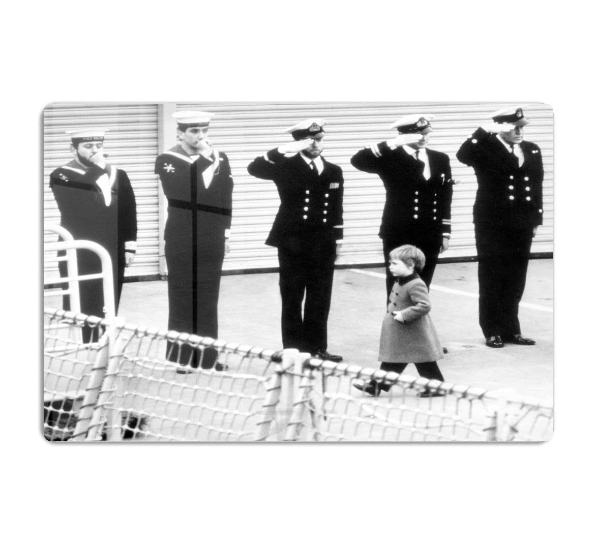 Prince William visiting the Royal Navy as a small child HD Metal Print