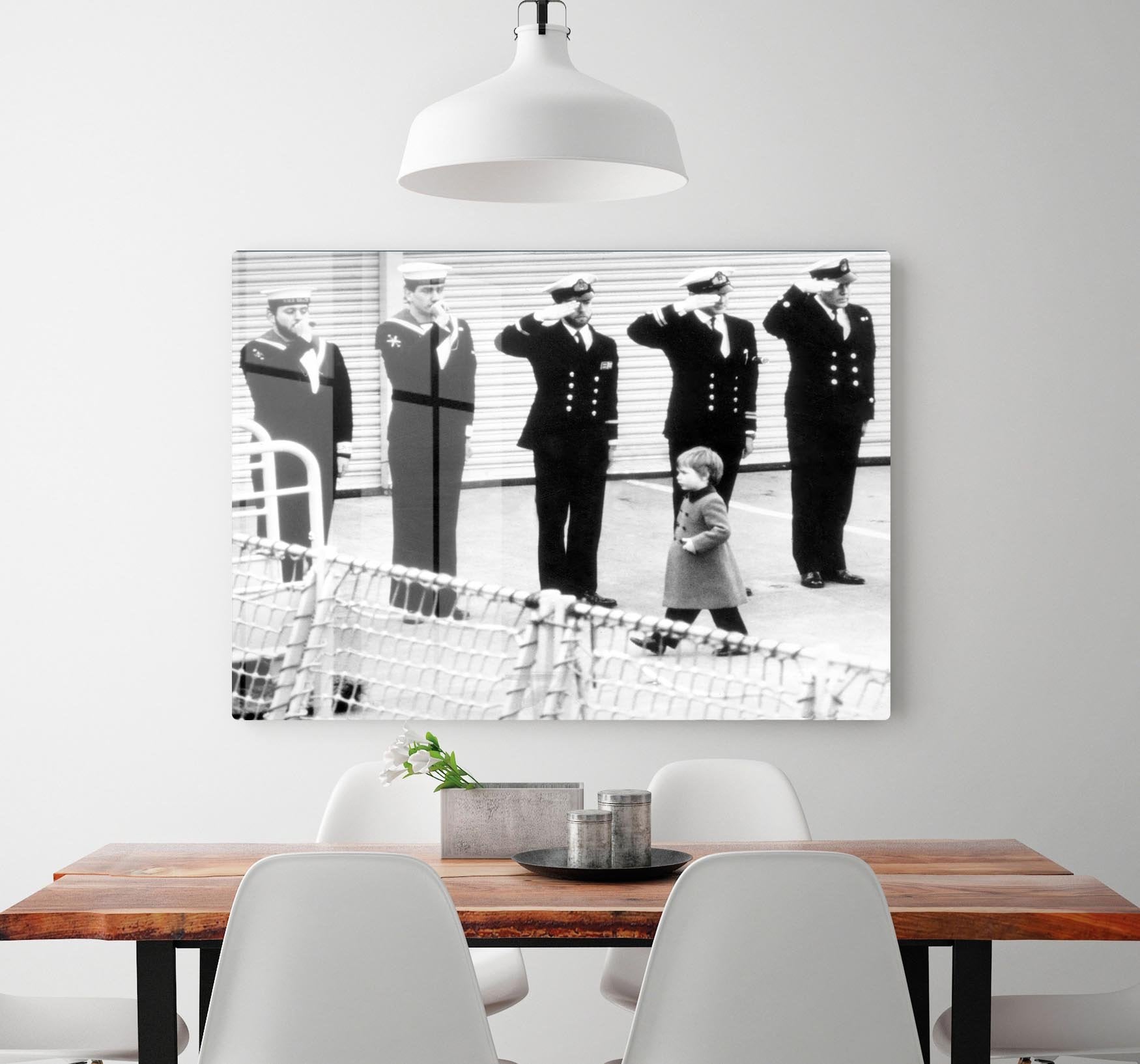 Prince William visiting the Royal Navy as a small child HD Metal Print