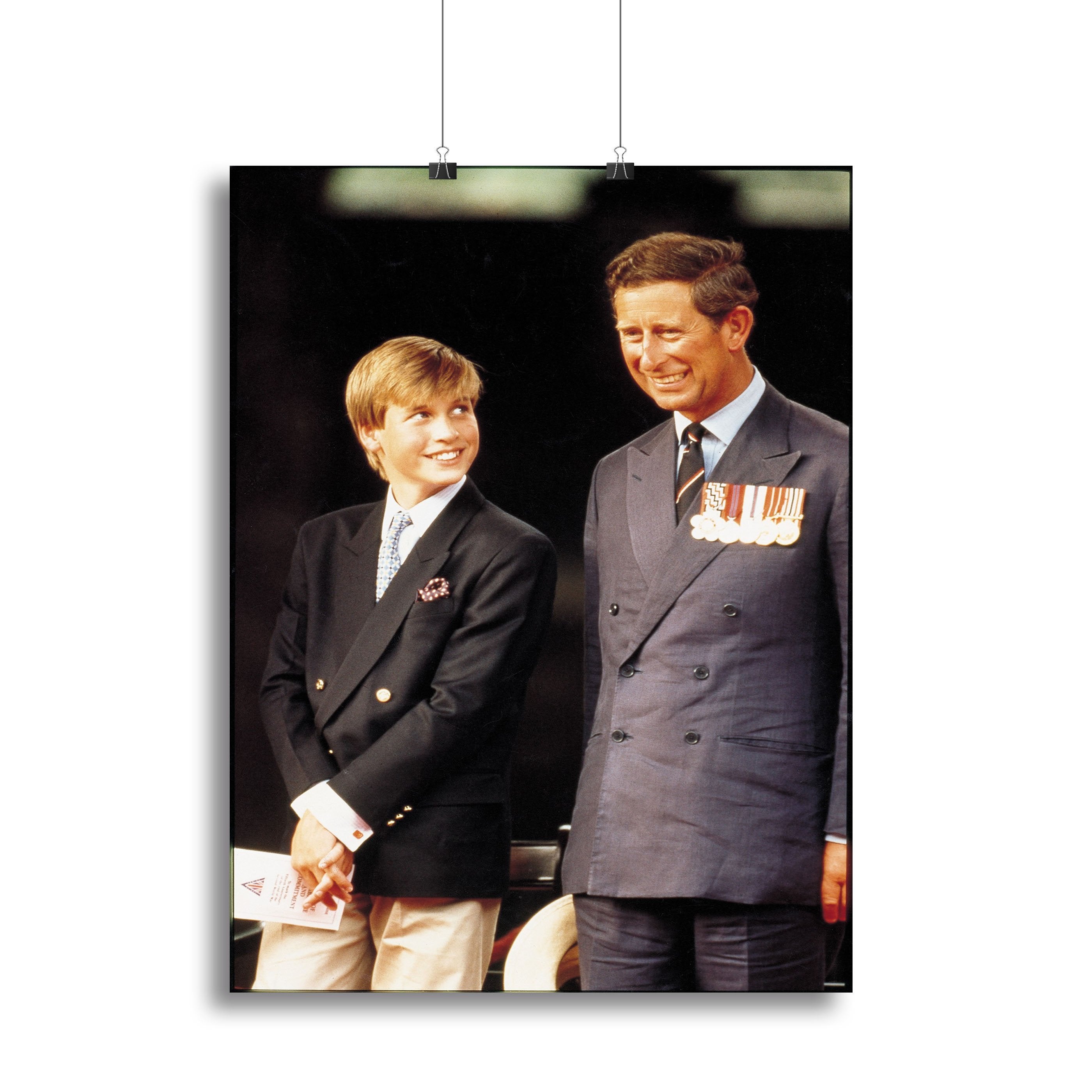 Prince William with Prince Charles at a VJ Parade Canvas Print or Poster