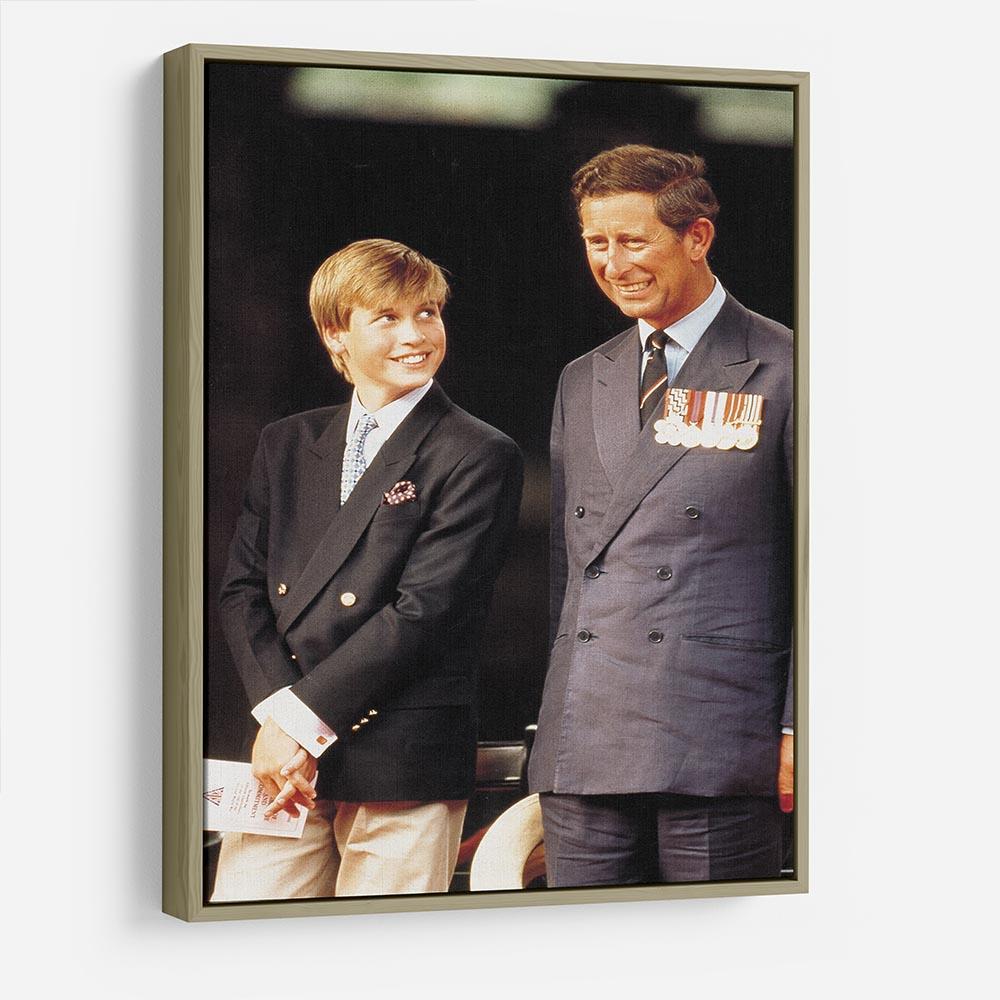 Prince William with Prince Charles at a VJ Parade HD Metal Print