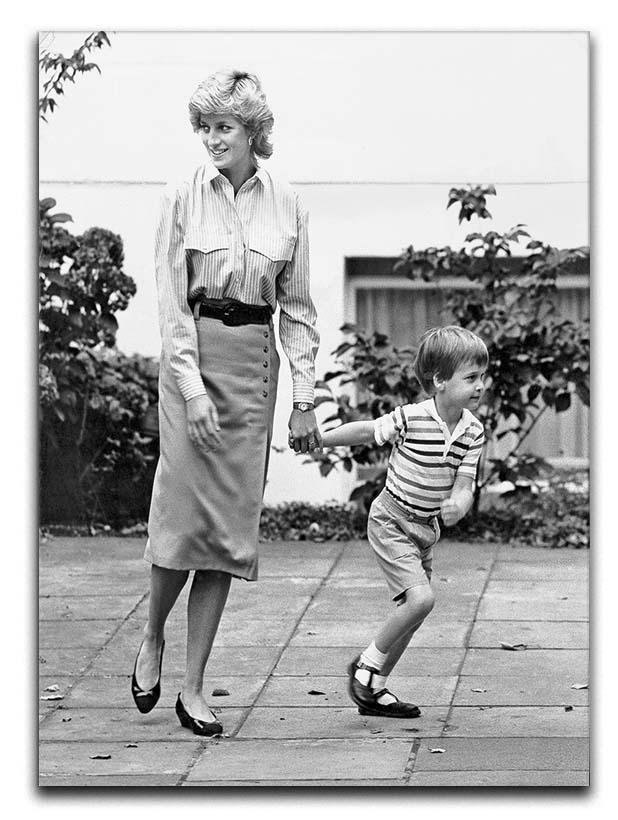 Prince William with Princess Diana dropping Harry at school Canvas Print or Poster  - Canvas Art Rocks - 1