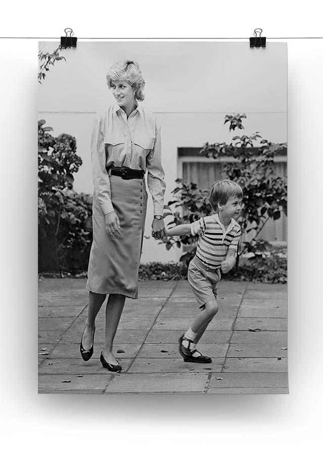 Prince William with Princess Diana dropping Harry at school Canvas Print or Poster - Canvas Art Rocks - 2