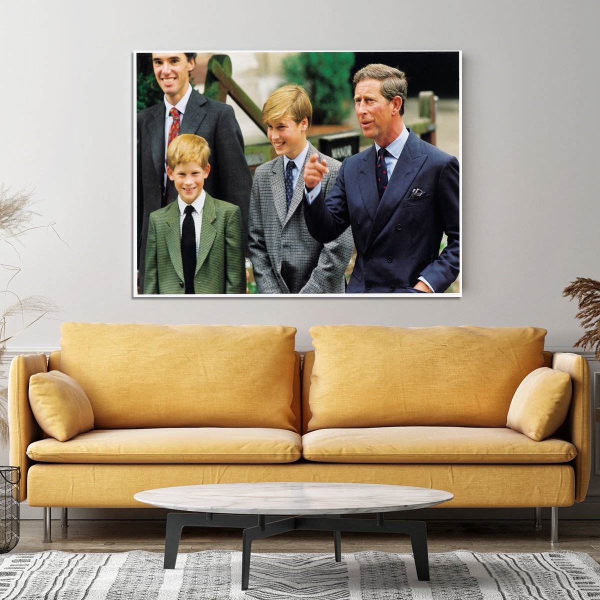 Prince Williams first day at Eton with Prince Charles Canvas Print or Poster