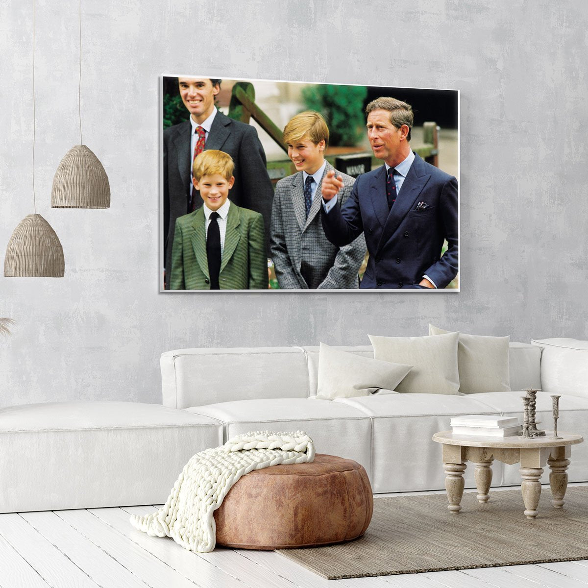 Prince Williams first day at Eton with Prince Charles Canvas Print or Poster