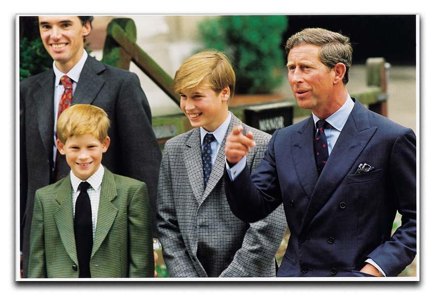 Prince Williams first day at Eton with Prince Charles Canvas Print or Poster  - Canvas Art Rocks - 1
