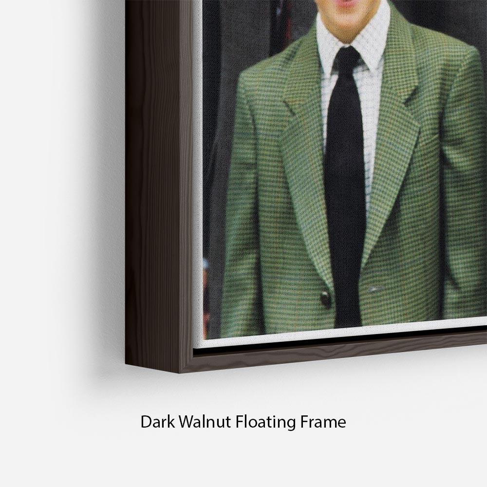 Prince Williams first day at Eton with Prince Charles Floating Frame Canvas