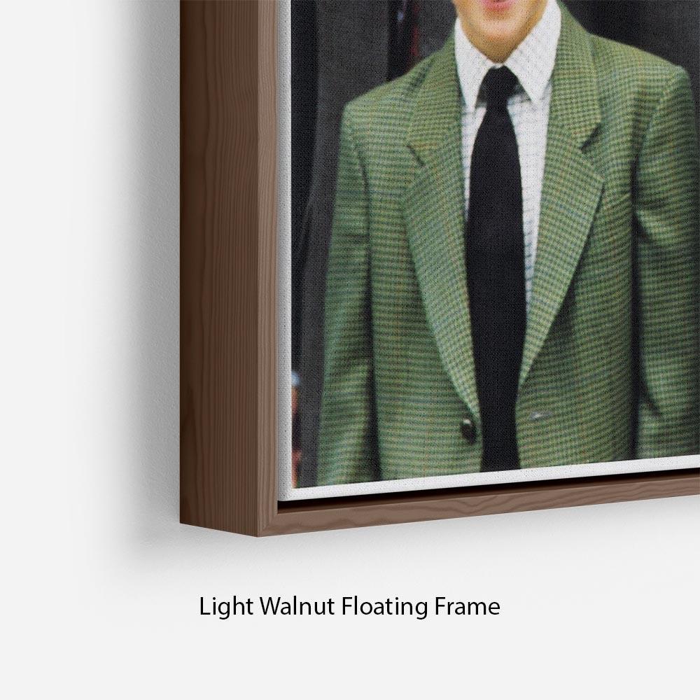 Prince Williams first day at Eton with Prince Charles Floating Frame Canvas