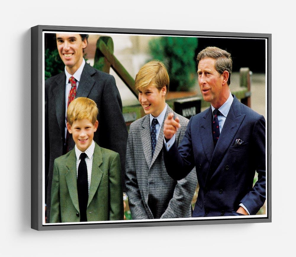Prince Williams first day at Eton with Prince Charles HD Metal Print