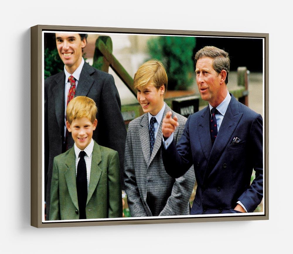 Prince Williams first day at Eton with Prince Charles HD Metal Print