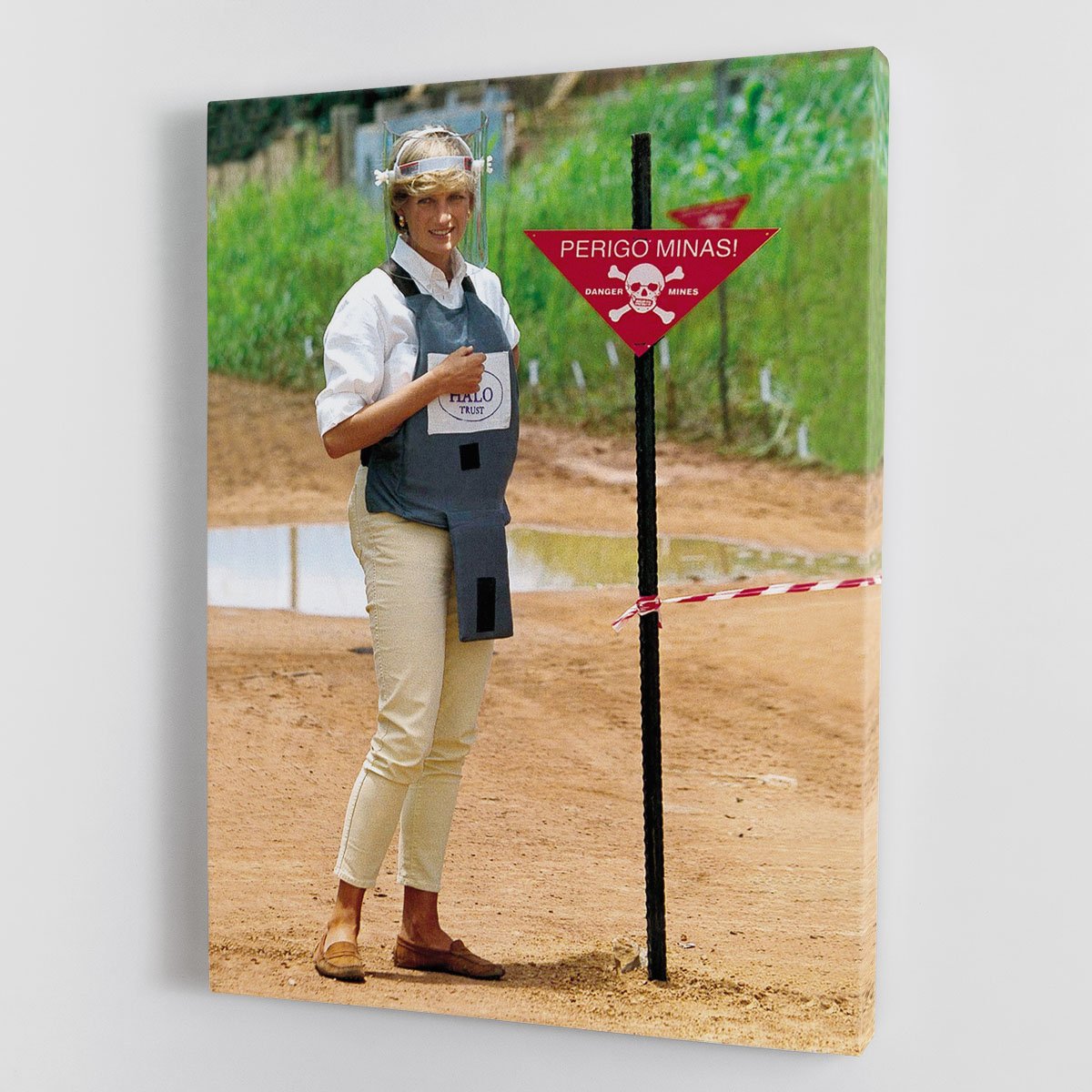 Princes Diana at a mine field in Angola for a Red Cross visit Canvas Print or Poster