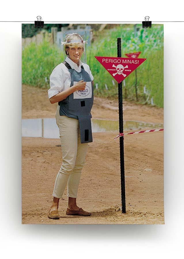 Princes Diana at a mine field in Angola for a Red Cross visit Canvas Print or Poster - Canvas Art Rocks - 2