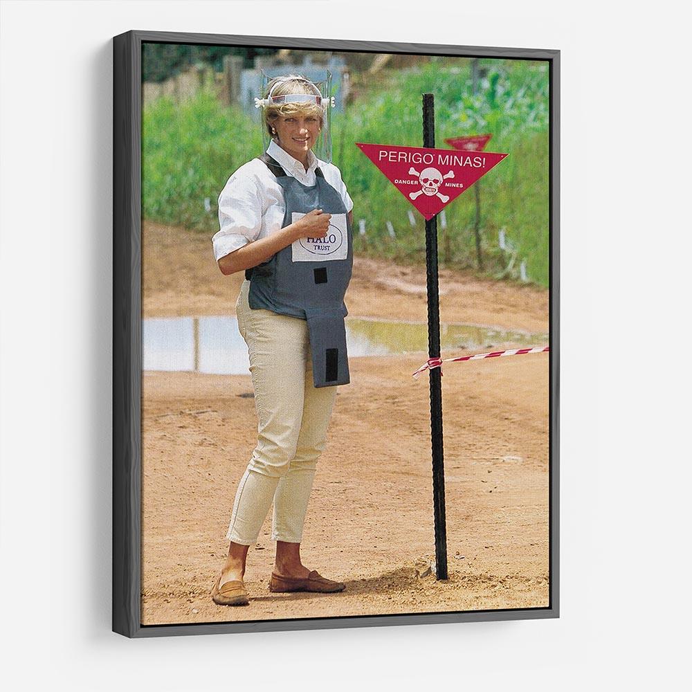 Princes Diana at a mine field in Angola for a Red Cross visit HD Metal Print