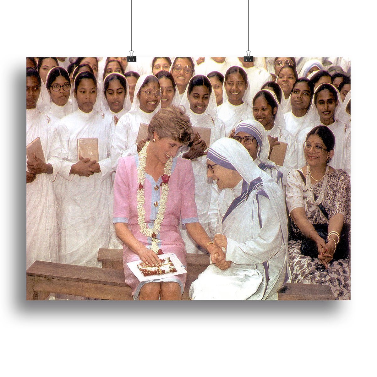Princes Diana with Mother Theresa in Calcutta India Canvas Print or Poster