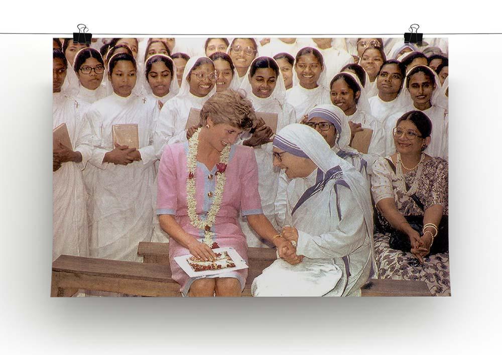 Princes Diana with Mother Theresa in Calcutta India Canvas Print or Poster - Canvas Art Rocks - 2