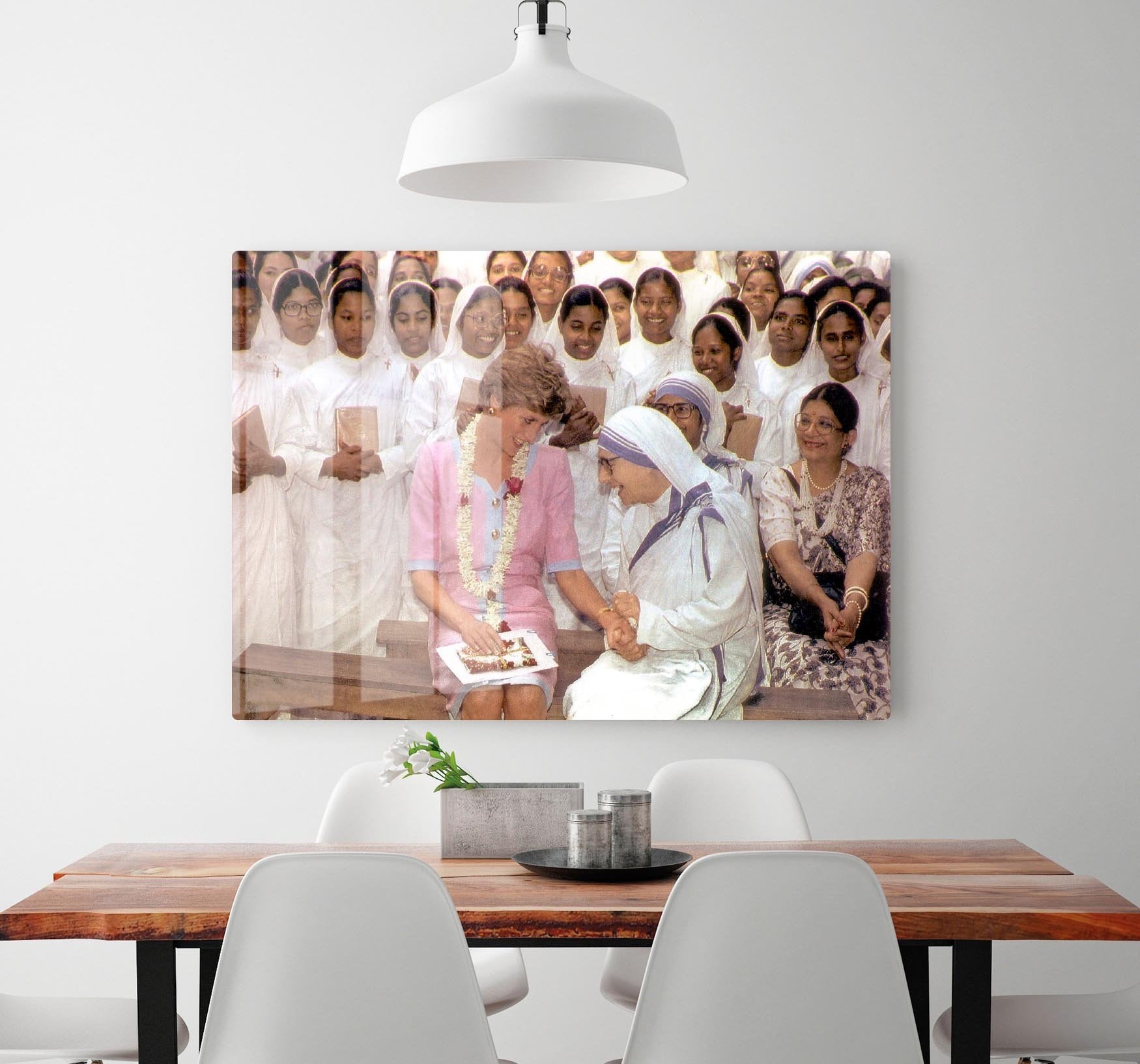 Princes Diana with Mother Theresa in Calcutta India HD Metal Print