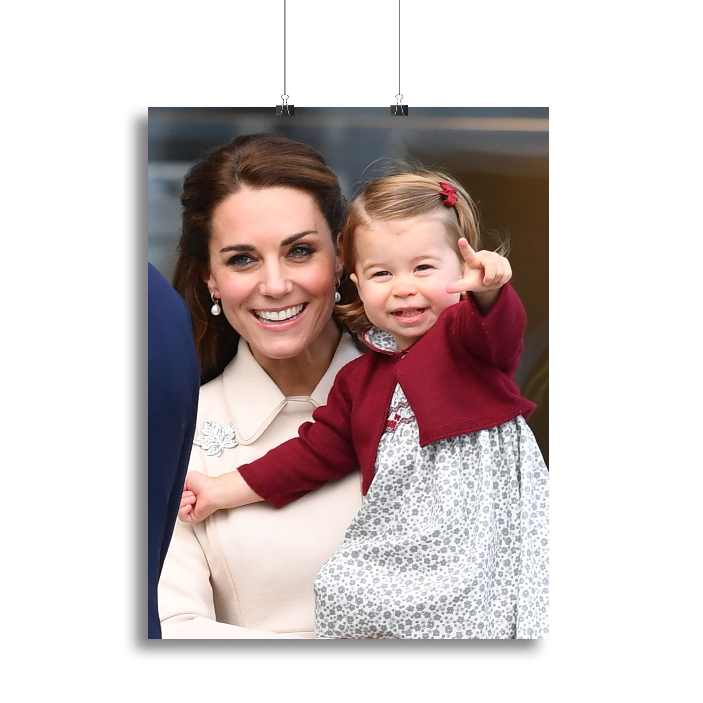 Princess Charlotte held by her mother Kate Canvas Print or Poster