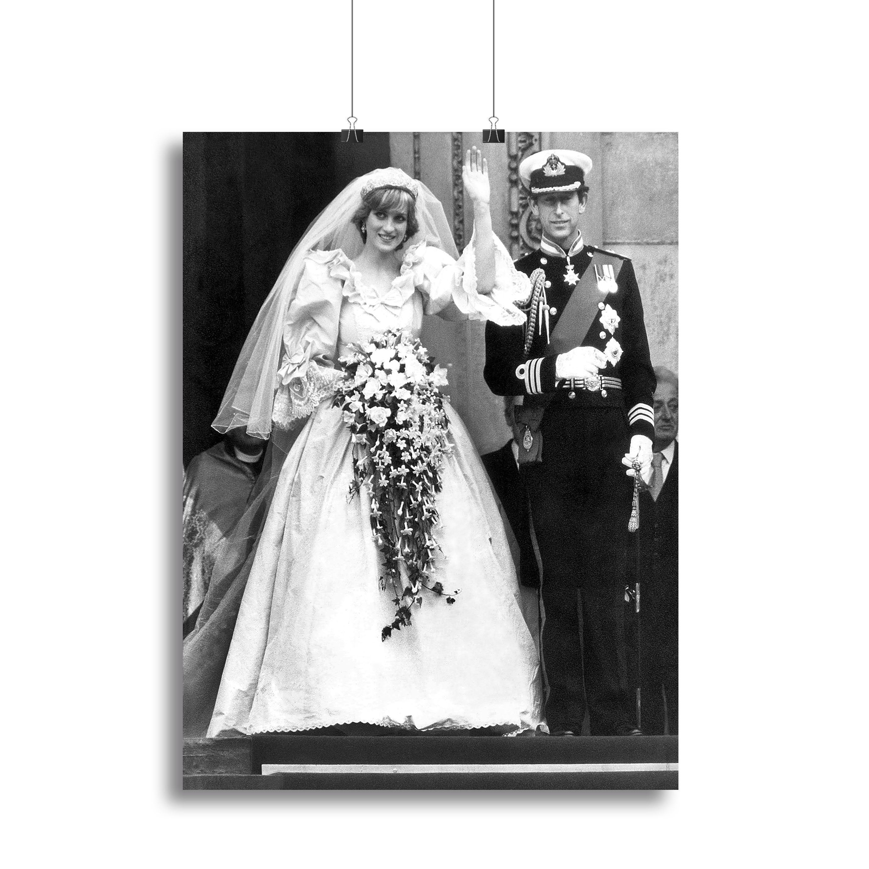 Princess Diana and Prince Charles at their wedding St Pauls Canvas Print or Poster