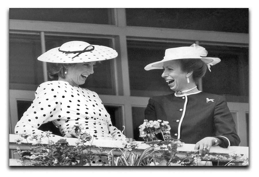 Princess Diana and Princess Anne sharing a laugh at the races Canvas Print or Poster  - Canvas Art Rocks - 1