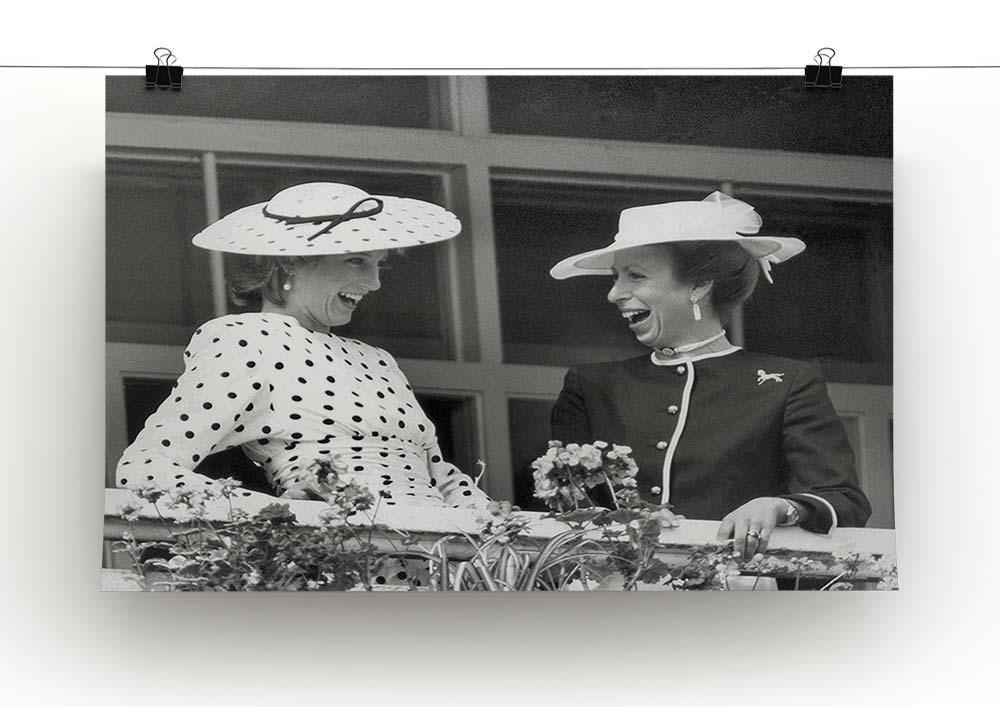 Princess Diana and Princess Anne sharing a laugh at the races Canvas Print or Poster - Canvas Art Rocks - 2