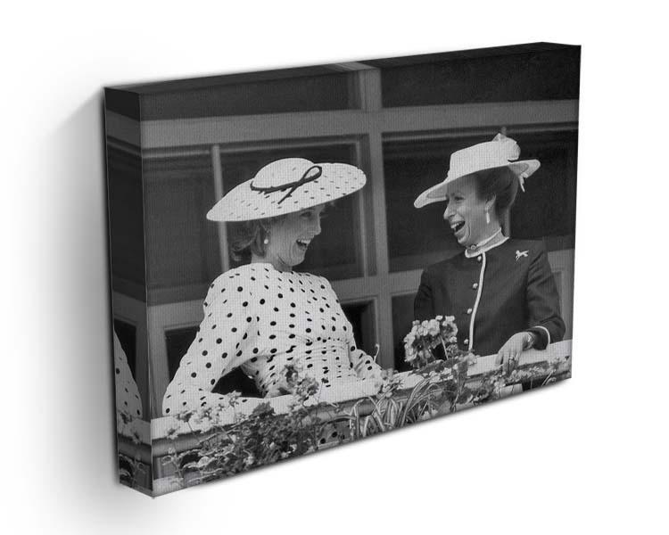 Princess Diana and Princess Anne sharing a laugh at the races Canvas Print or Poster - Canvas Art Rocks - 3