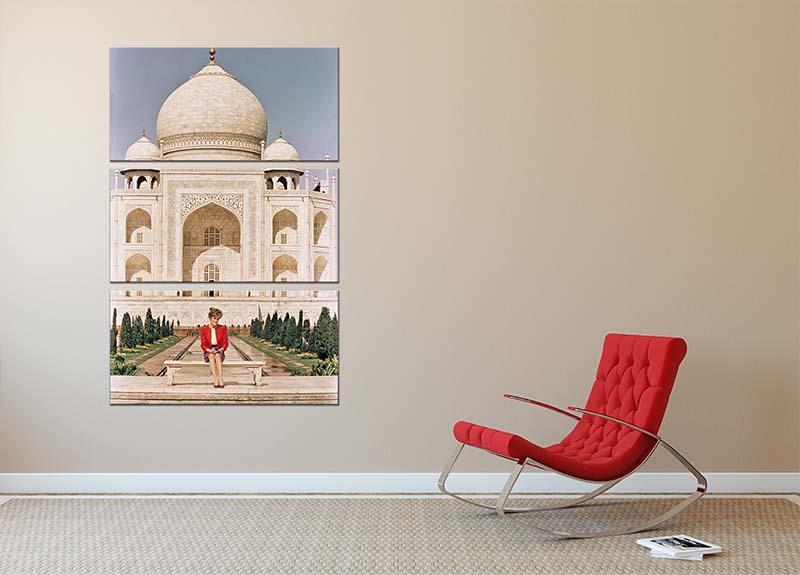 Princess Diana at the Taj Mahal in India 3 Split Panel Canvas Print - Canvas Art Rocks - 2