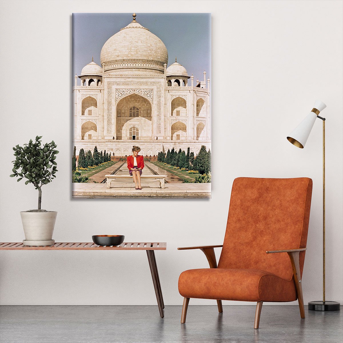 Princess Diana at the Taj Mahal in India Canvas Print or Poster