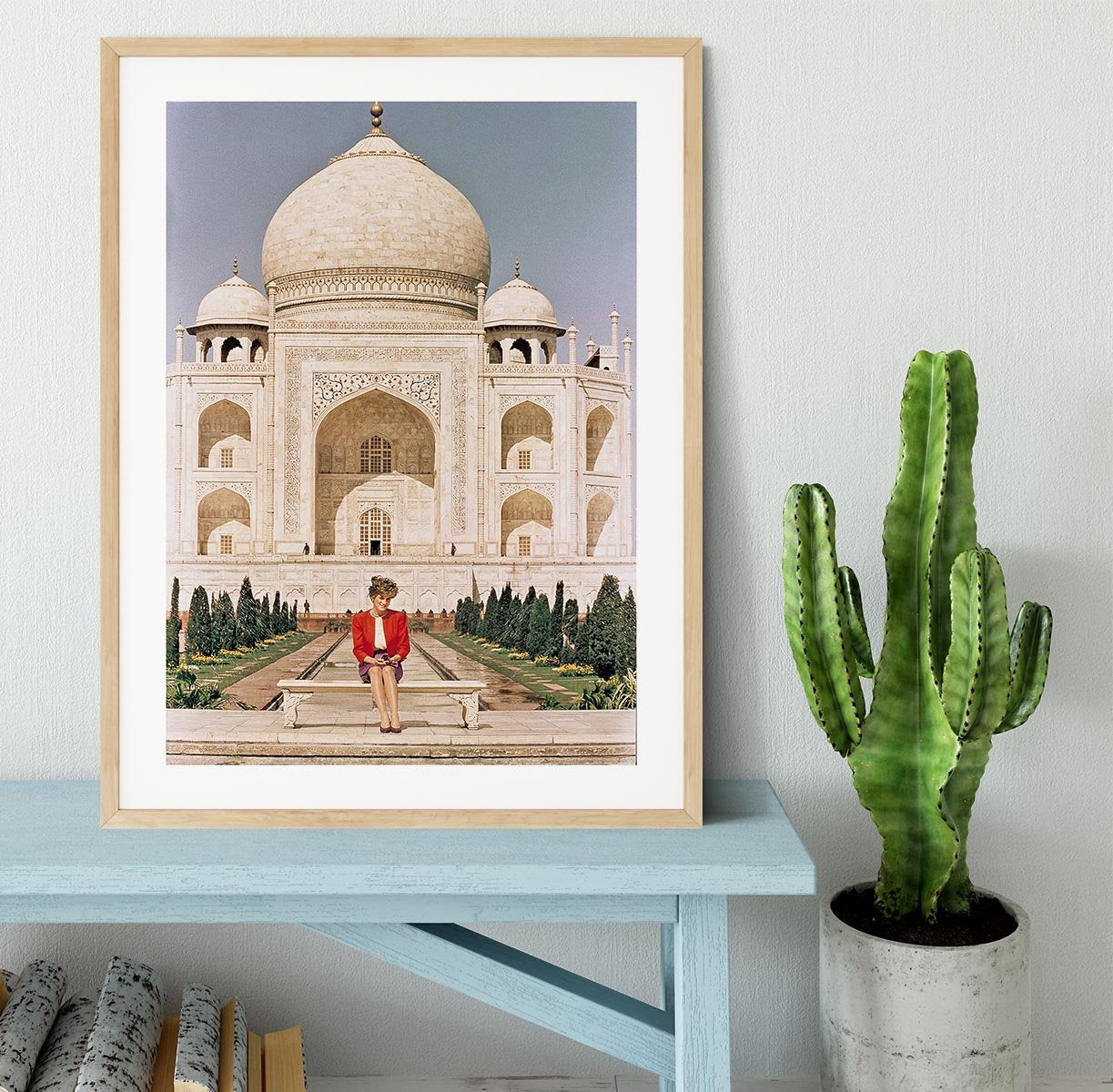 Princess Diana at the Taj Mahal in India Framed Print - Canvas Art Rocks - 3