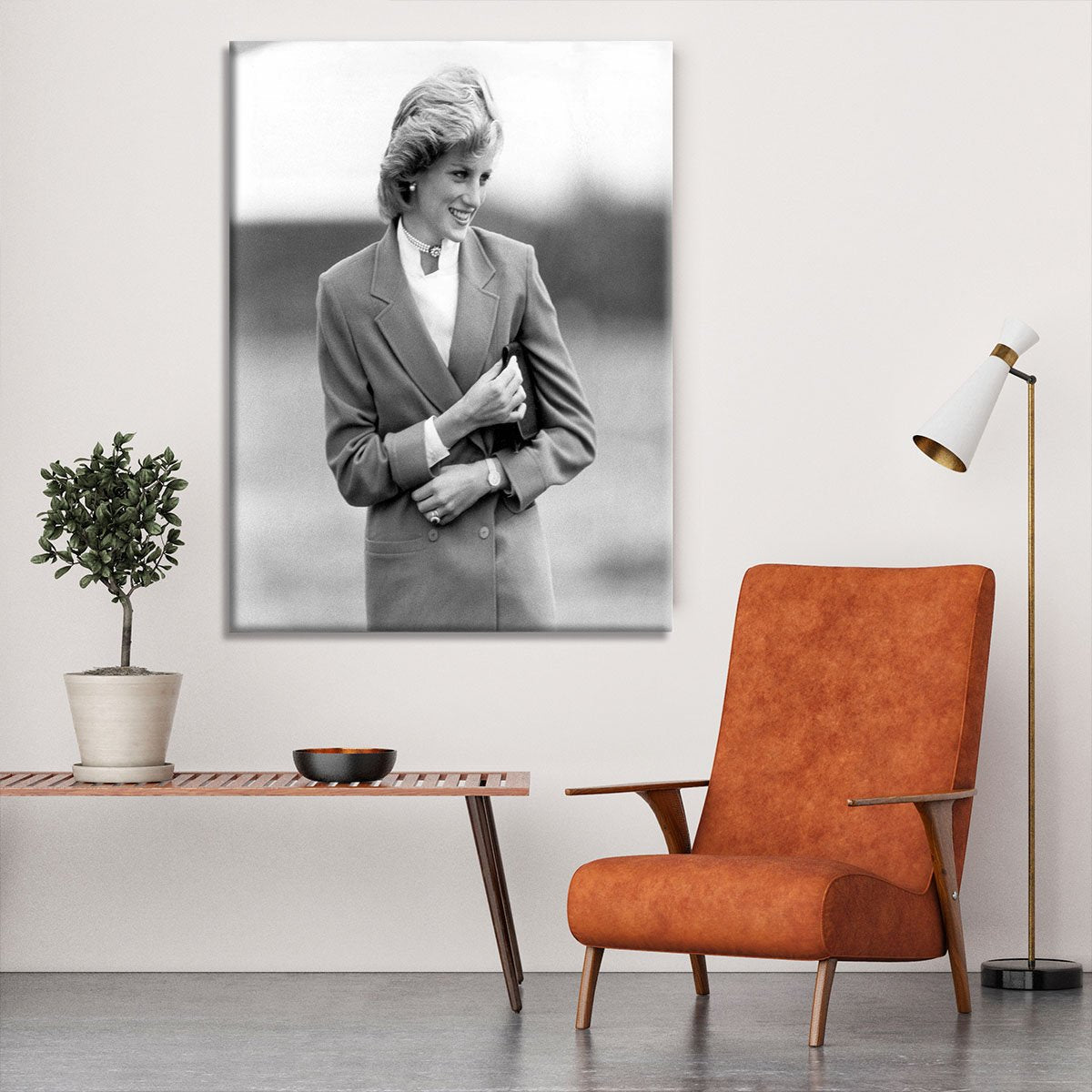 Princess Diana in Bedfordshire visiting disabled children Canvas Print or Poster