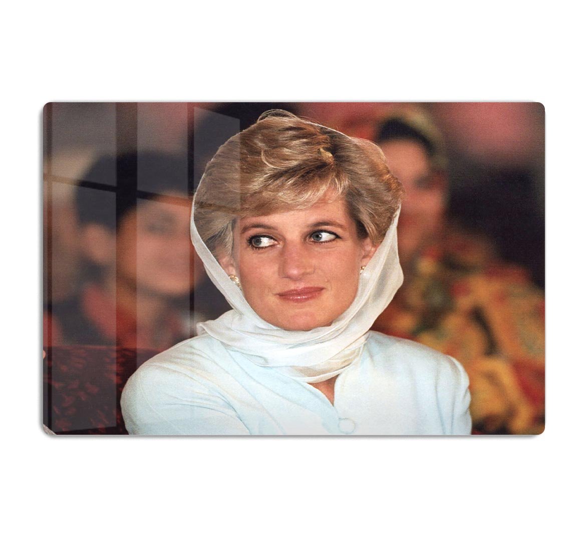 Princess Diana in Lahore wearing a white headscarf HD Metal Print
