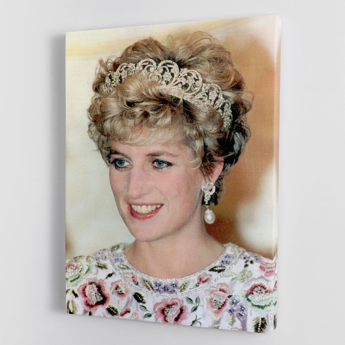 Princess Diana in a tiara at a dinner in Seoul South Korea Canvas Print or Poster