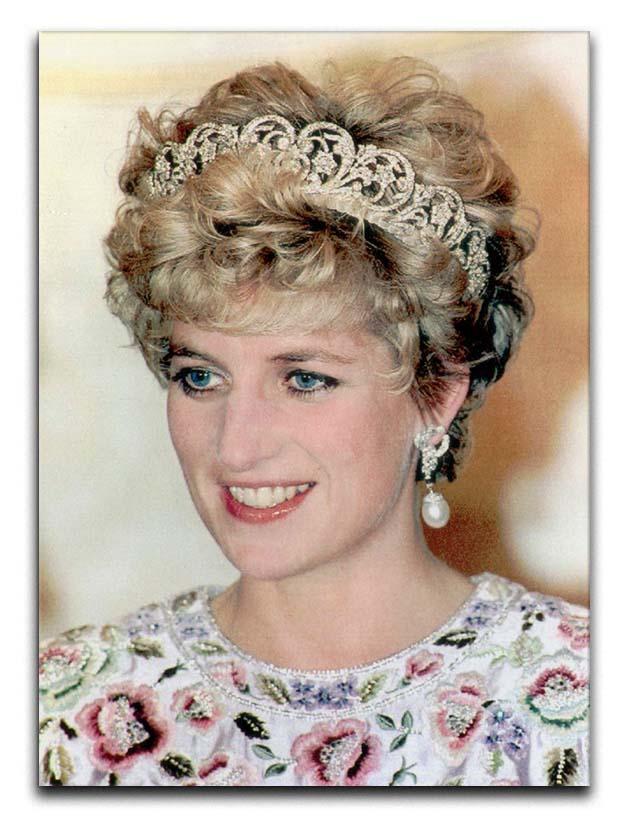 Princess Diana in a tiara at a dinner in Seoul South Korea Canvas Print or Poster  - Canvas Art Rocks - 1