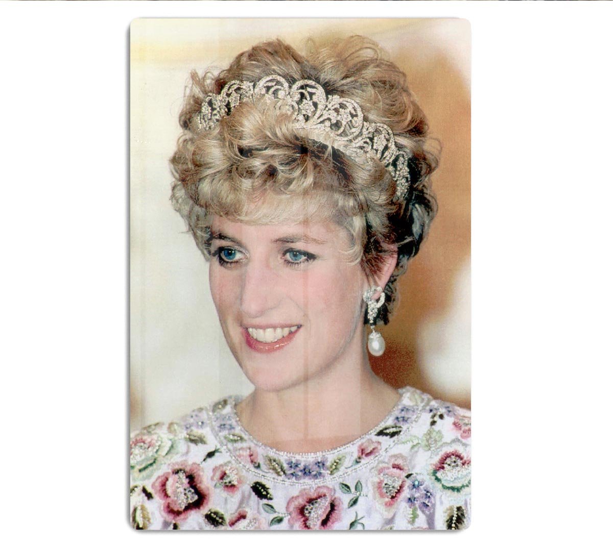 Princess Diana in a tiara at a dinner in Seoul South Korea HD Metal Print