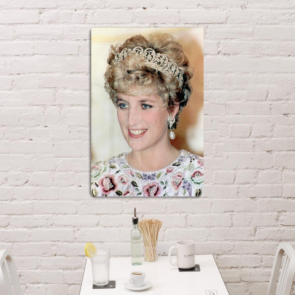 Princess Diana in a tiara at a dinner in Seoul South Korea HD Metal Print