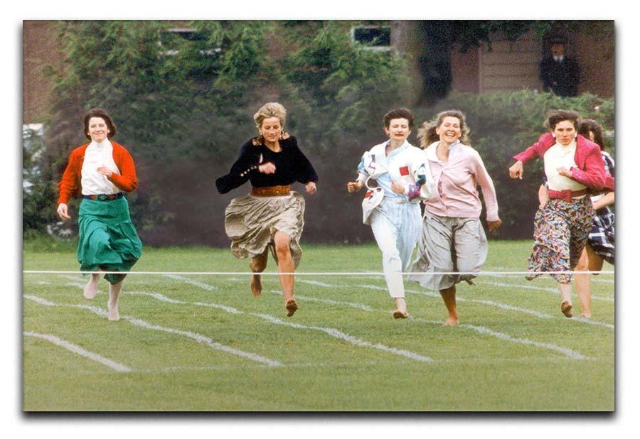Princess Diana in the mothers race at Harrys school Canvas Print or Poster  - Canvas Art Rocks - 1