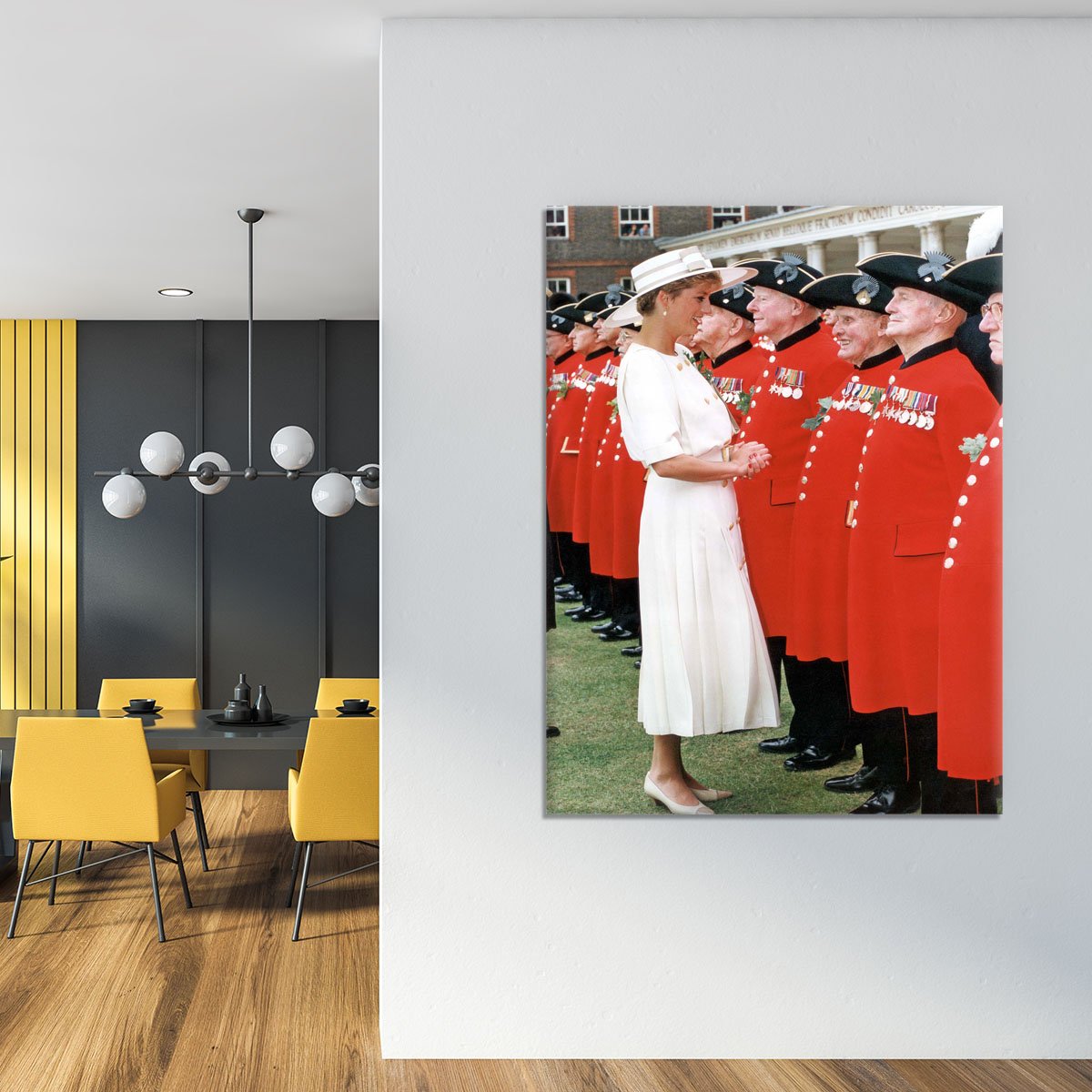 Princess Diana meeting pensioners at Royal Hospital Chelsea Canvas Print or Poster