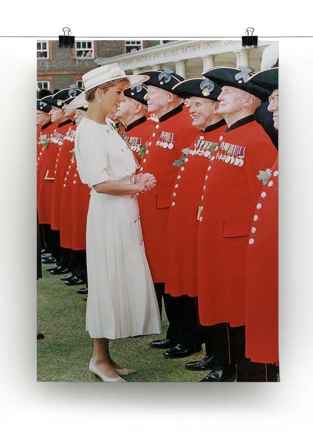 Princess Diana meeting pensioners at Royal Hospital Chelsea Canvas Print or Poster - Canvas Art Rocks - 2