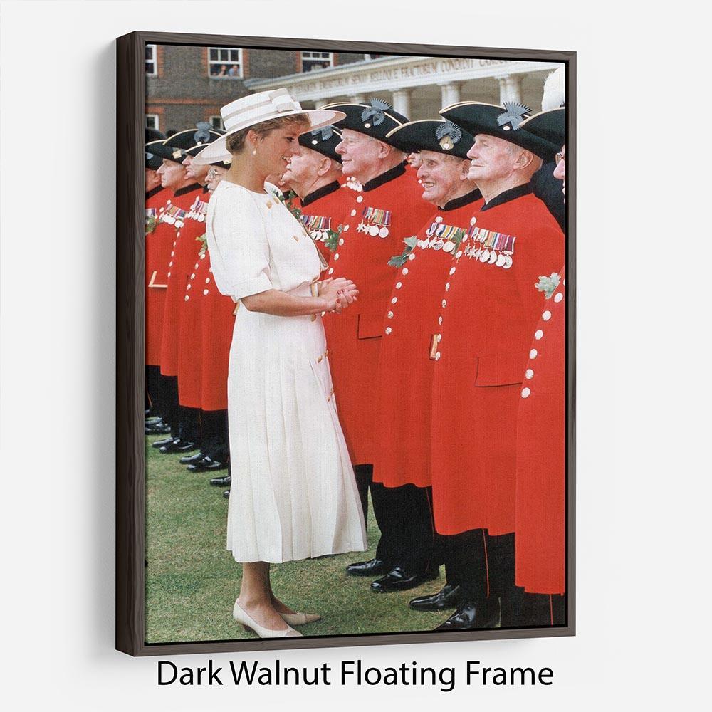 Princess Diana meeting pensioners at Royal Hospital Chelsea Floating Frame Canvas